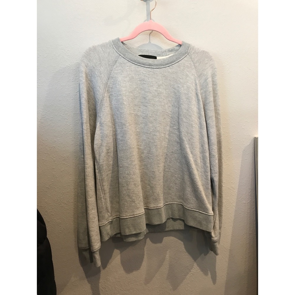 Jenni Kayne Heather Gray French Terry Raglan Sweatshirt Size M Made in USA